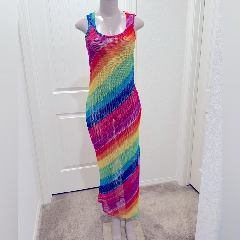 Rainbow Striped Maxi Dress